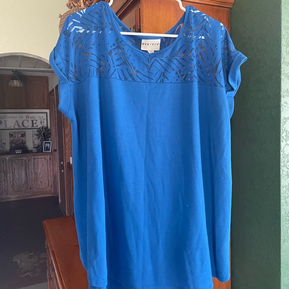 Ava & Viv Women's Blue Top